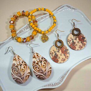 Fall Tones Bracelet And Earring Set